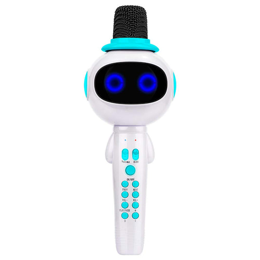 BONAOK Kids Wireless Bluetooth Karaoke Microphone with Magic Sound & Colorful LED light, 5 in 1 Portable Handheld Party Karaoke Speaker Machine New Year Gift for Android/iPhone/iPad/PC (Blue)